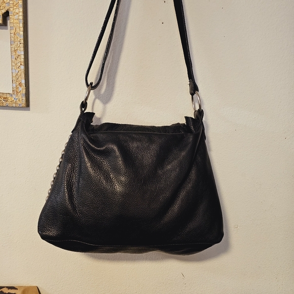 Leatherock USA Emb. Crystal Cross Blk. Studded Handbag Vintage EUC - Picture 3 of 8